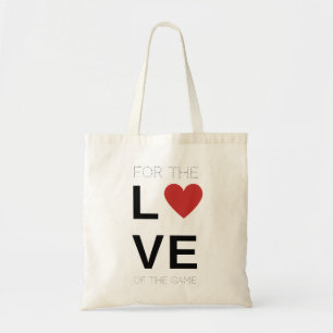 For the love of the game softball bag, red heart tote bag