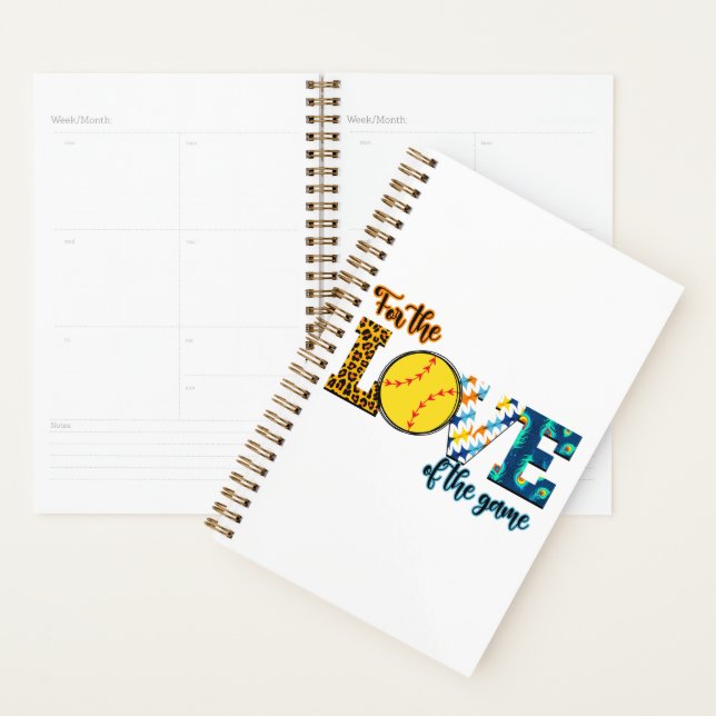 For The Love Of The Game Softball Mum Leopard Planner (Display)