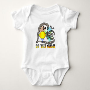 For The Love Of The Game Softball, Softball Gift Baby Bodysuit