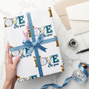 For The Love Of The Game Volleyball Mum Leopard Wrapping Paper