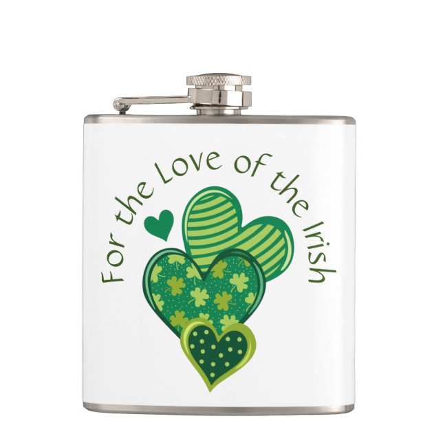 For the Love of The Irish Hip Flask (Front)