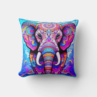 For the Nursery a Colorful Elephant on a Charming Cushion