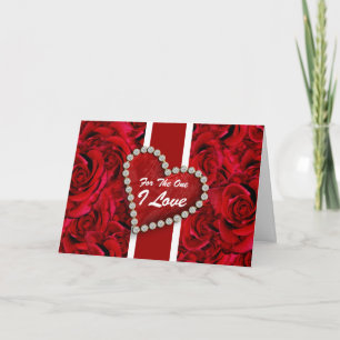 "For the one I love" romantic men women special Holiday Card