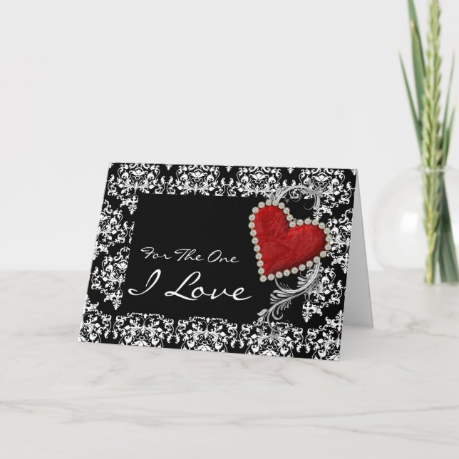 "For the one I love" romantic valentine birthday Holiday Card (Front)