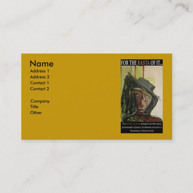 FOR THE RASTA OF IT BUSINESS CARD (Front)