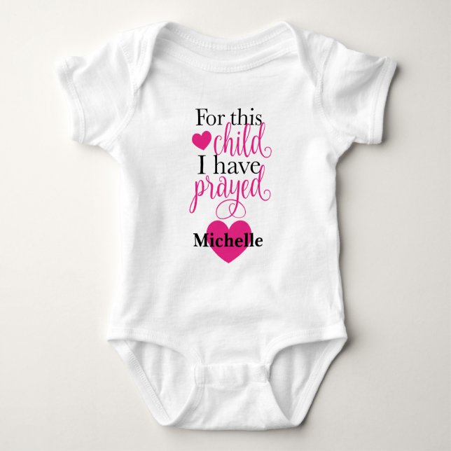 For This Child I Have Prayed Personalised Bodysuit (Front)
