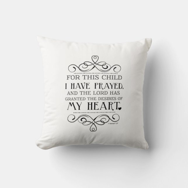 For This Child I Have Prayed Scripture Pillow (Front)