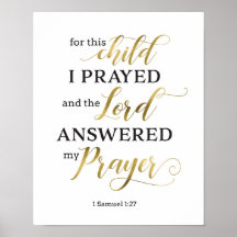 For This Child I Prayed Art Print