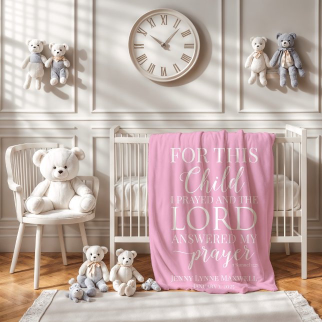For this child I prayed personalised baby blanket (Creator Uploaded)