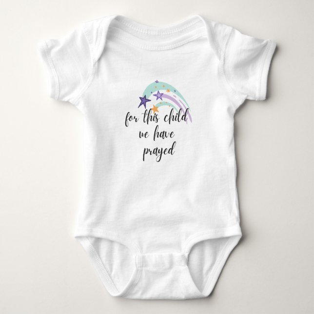 For This Child We Have Prayed Baby Baby Bodysuit (Front)