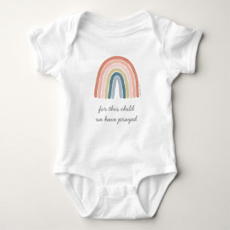 For This Child We Prayed Boho Rainbow Coral Baby Bodysuit