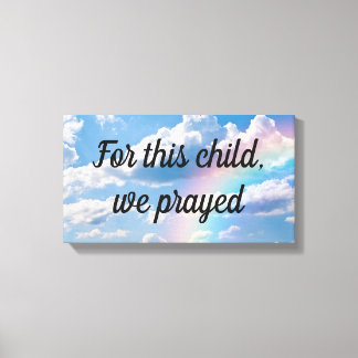 For This Child We Prayed Nursery Bedroom Wall Art