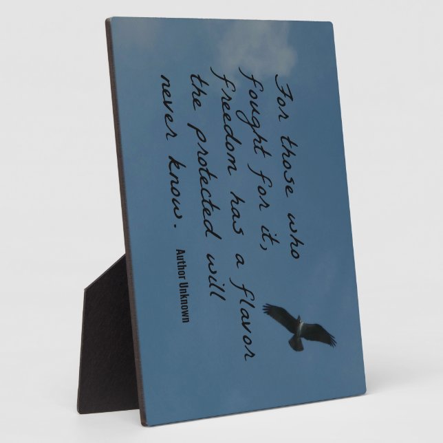 For those who fought for it, freedom has a flavour plaque (Side)