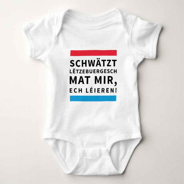 For Toddlers who Learn Luxembourgish Baby Bodysuit (Front)