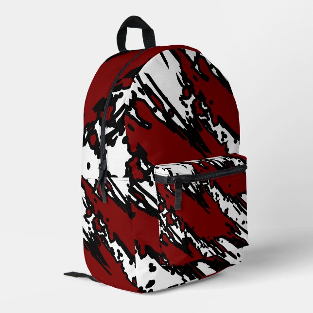 For Trend Lovers – Deep Red Abstract Backpack (Back Corner Left)