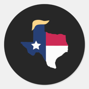 For Trump 2020 Election Texas Flag Trump Hair  Classic Round Sticker
