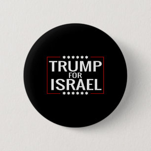 For Trump 2020 Hebrew Rally Sign-jewish Israel  6 Cm Round Badge