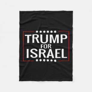 For Trump 2020 Hebrew Rally Sign-jewish Israel Fleece Blanket