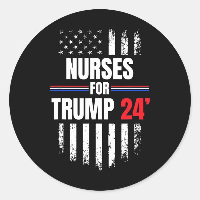 For Trump 2024 American Flag  Classic Round Sticker (Front)