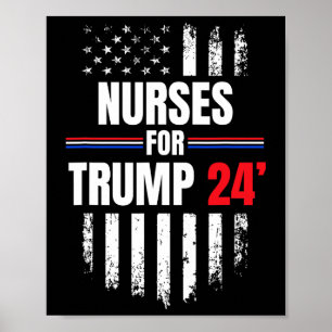 For Trump 2024 American Flag  Poster
