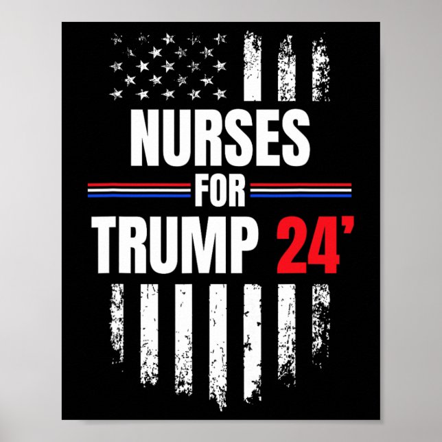 For Trump 2024 American Flag  Poster (Front)