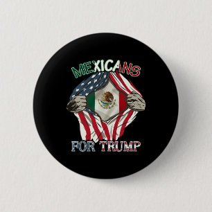For Trump 2024 Mexico Usa Friendship Flag  6 Cm Round Badge
