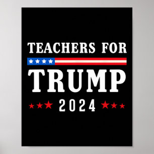 For Trump 2024 Patriotic American Flag  Poster