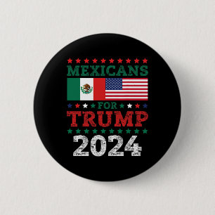 For Trump 2024 Take America Back Mexico Usa Flag  6 Cm Round Badge