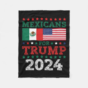 For Trump 2024 Take America Back Mexico Usa Flag Fleece Blanket