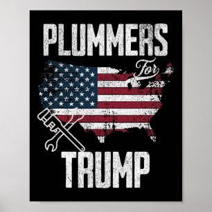 For Trump Election Fun 45 47 American Flag Poster