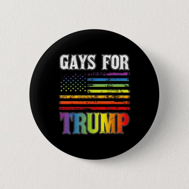 For Trump Lgbt Pride Gay Rainbow Flag Vote Republi 6 Cm Round Badge (Front)