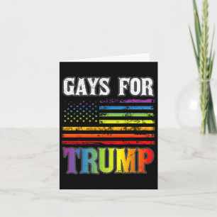 For Trump Lgbt Pride Gay Rainbow Flag Vote Republi Card