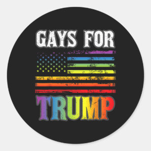 For Trump Lgbt Pride Gay Rainbow Flag Vote Republi Classic Round Sticker