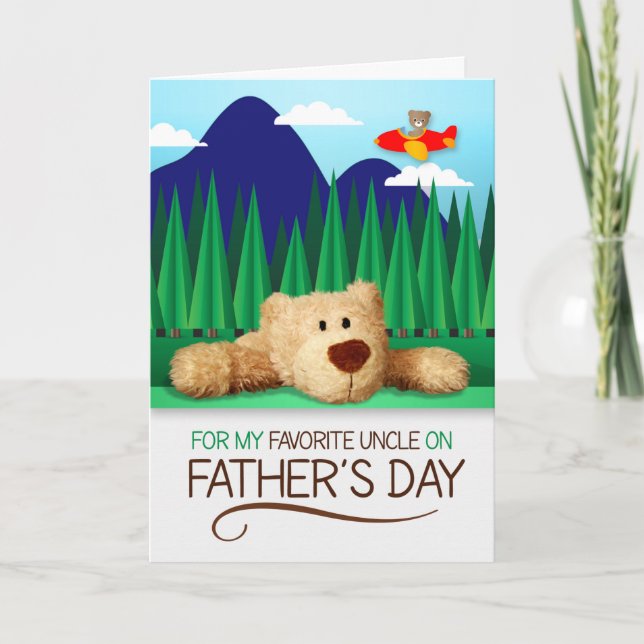 for Uncle on Father's Day Teddy Bear Mountain Card (Front)