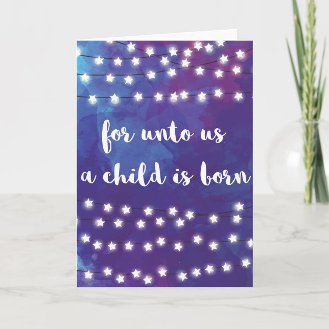 For Unto Us a Child is Born - Christmas Card (Front)