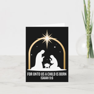 For Unto Us A Child Is Born Isaiah 96 Religious Ho Card