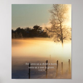 For Unto Us A Child Is Born Isaiah 9:6 Christmas S Poster