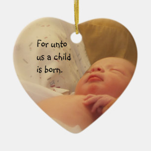 for unto us a child is born ornament