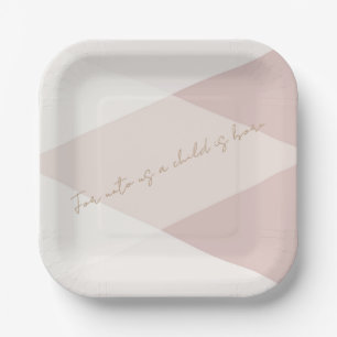 For Unto Us a Child is Born Paper Plate
