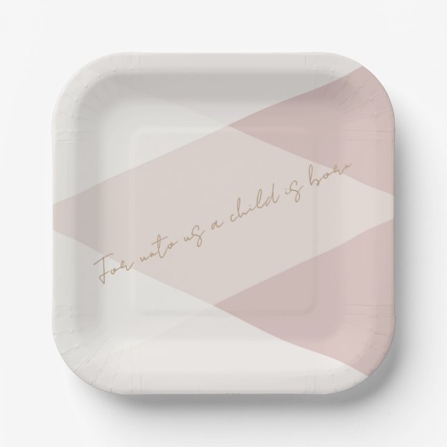 For Unto Us a Child is Born Paper Plate (Front)