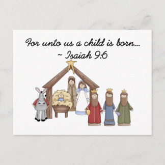 For unto us a child is born postcard