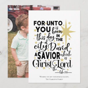 For Unto You is Born This Day Photo Holiday Card