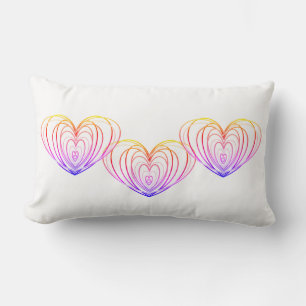 For Valentine's Day Hearts Front and Back White Lumbar Cushion