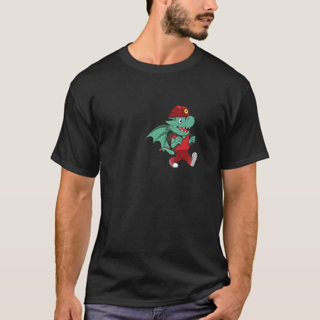 For Volunteer Fire Brigade Dragon Backpack Tee (Front)