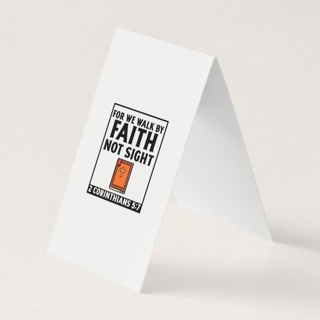 For we walk by faith  christian religious faith bi business card (Front)