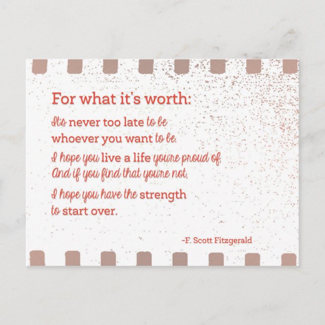 For what it's Worth Postcard (Front)