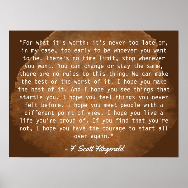 For What It's Worth Quote Poster (Front)