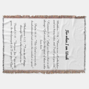 For when I am weak bible verse blanket