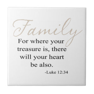 For Where Your Treasure Is Family Quote Tile