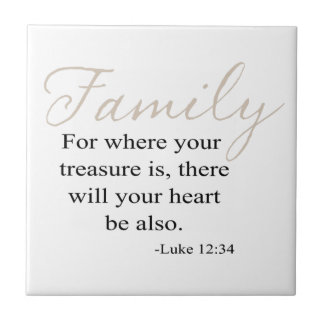 For Where Your Treasure Is Family Quote Tile